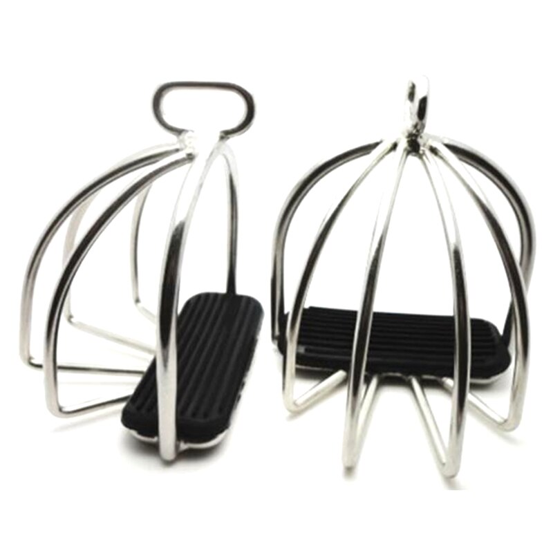 2 pz gabbia staffe per equitazione sella per cavalli in acciaio pedale per cavalli antiscivolo attrezzatura per la sicurezza equestre