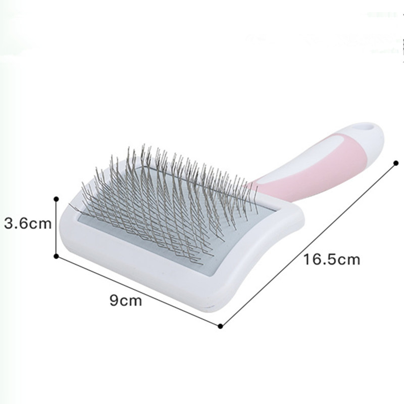 Brosse pour chien en acier inoxydable, peignes de Massage pour chien, brosse de toilettage pour animaux de compagnie, outils de nettoyage, poignée souple, peigne pour chat: Argent