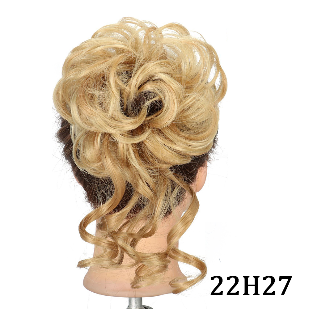 Hairstar Bun Extensions Rommelig Krullend Elastische Haar Scrunchies Haarstukjes Synthetische Chignon Donut Opgestoken Haar Stukken Voor Vrouwen Meisjes: T27/30/4