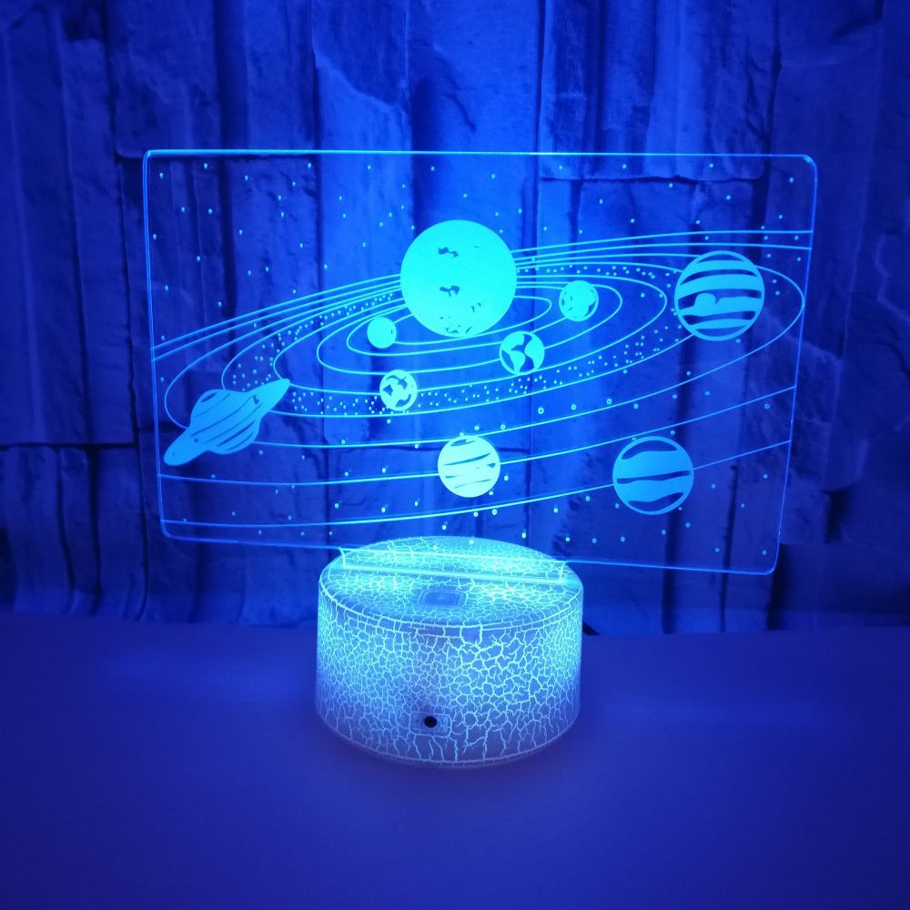 Zonnestelsel 3D Optische Illusie Lamp Universe Space Galaxy Nachtlampje Voor Kinderen Jongen Meisje Slaapkamer Verjaardagen Xmas Feestdagen
