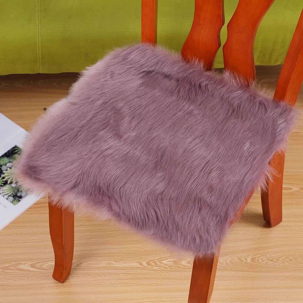 Faux peau de mouton chaise couverture multicolore poilu laine tapis coussin de siège longue peau fourrure plaine moelleux petits tapis lavable