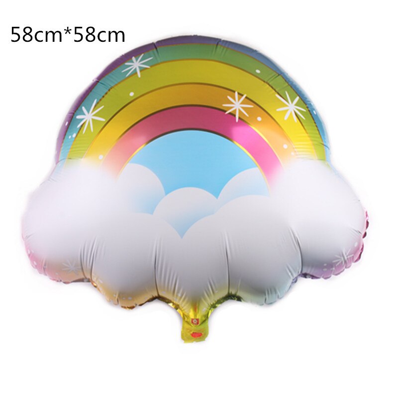 1Pcs Regenboog Glimlach Zon Cloud Folie Ballonnen Verjaardagsfeestje Kids Baby Shower Decoratie Helium Ballonnen Bruiloft Benodigdheden: rainbow clouds