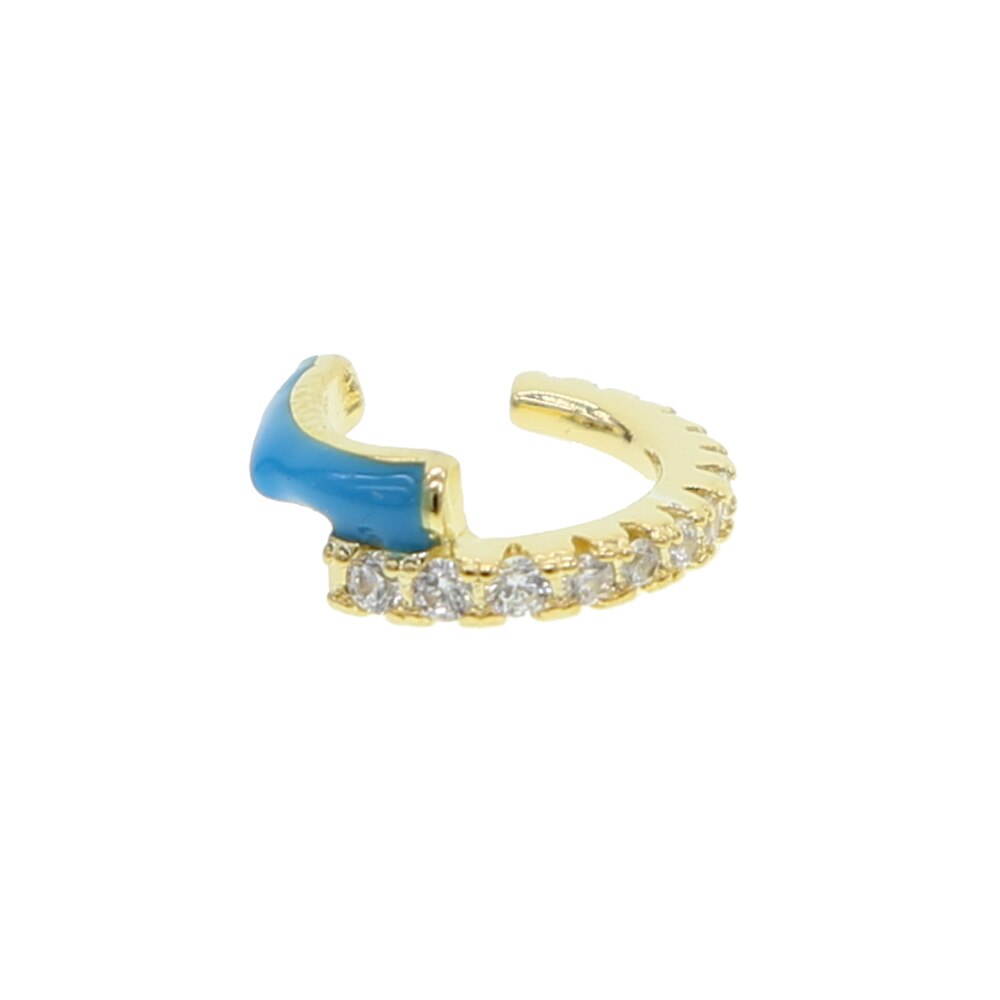 Boucle d&#39;oreille ronde en émail néon coloré, bijoux de , cercle rond sans piercing, manchette, été,: blue