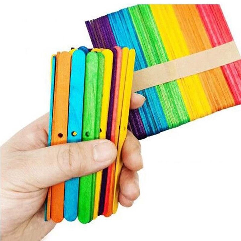 100Pcs/pack Wooden Candles Wick With Sustainer Tab Candle Core For Candle Making Supply Soy Parffin Wax: D