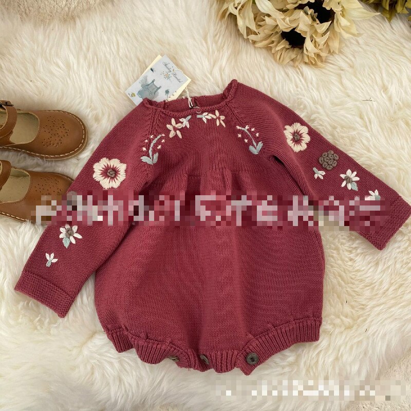 Disponibile INS Hot Spring 2021 Cotton Baby maglione Shirley Bredal Series bellissimo pagliaccetto rosso lavorato a maglia: 90cm