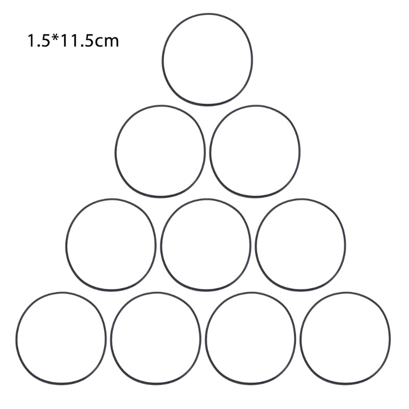 Cintas cuadradas de goma para DVD, cinta grabadora, tocadiscos, correa de 1,5mm, 10 piezas