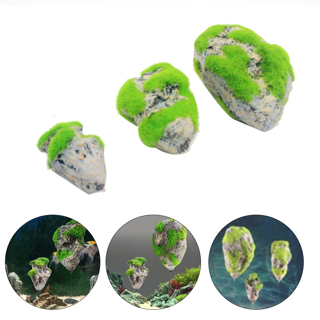 Floating Rock Suspended Simulation Artificial Stone Aquarium Decor Fish Tank Decoration Green Floating Pumice Pet Accessories