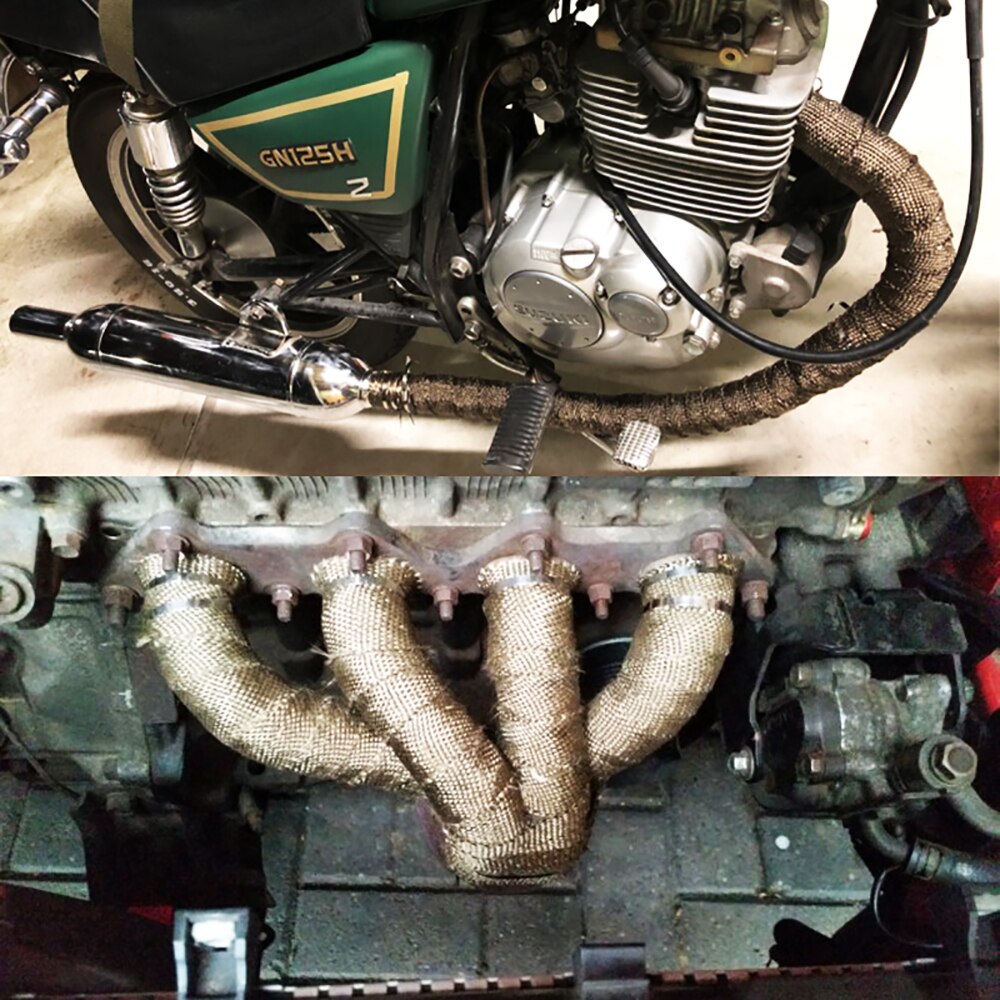 Universal Thermal tape for exhaust manifold (Muffler) to 1200 degree, flame retardant tape (5 cm * 5 m/10 m/15 m)