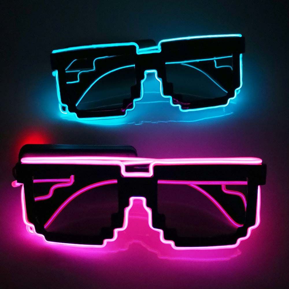 Fournitures de fête lunettes d'Halloween lunettes lumineuses clignotantes LED lunettes lumineuses lunettes de soleil lunettes en mosaïque lunettes lumineuses LED