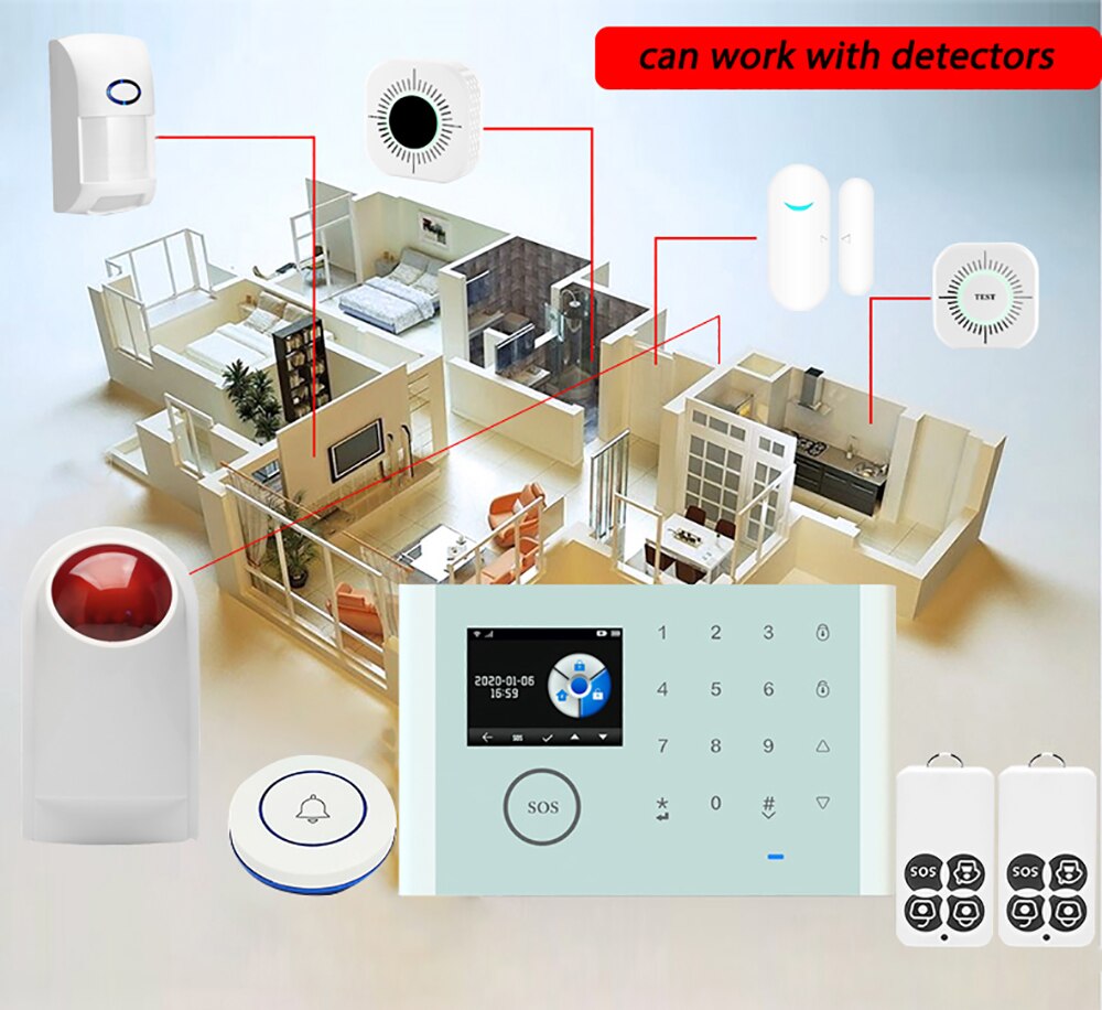 Sirena con cable de 12v para exteriores, sonido y luz impermeables, alarma de sirena intermitente de 433MHZ, sistema de alarma de silbato, Sensor de seguridad para hogar