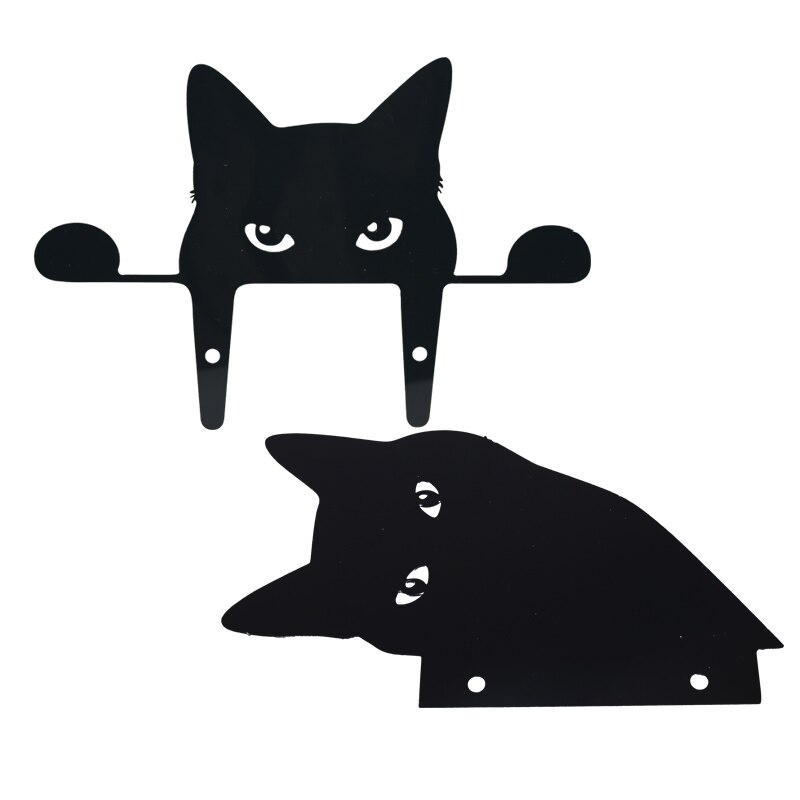 Animals Cat Fence Peeker Post Hangers Sculpture Garden Window Statue Hanging Fence Cat Peeker Artwork Outdoor Lawn Garden Decor