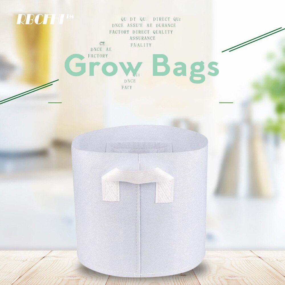RBCFHI 24 tipos de bolsas de cultivo de tejido económico blanco aireación macetas no tejidas Control de raíces planta contenedor Bolsa plantación de jardín doméstico