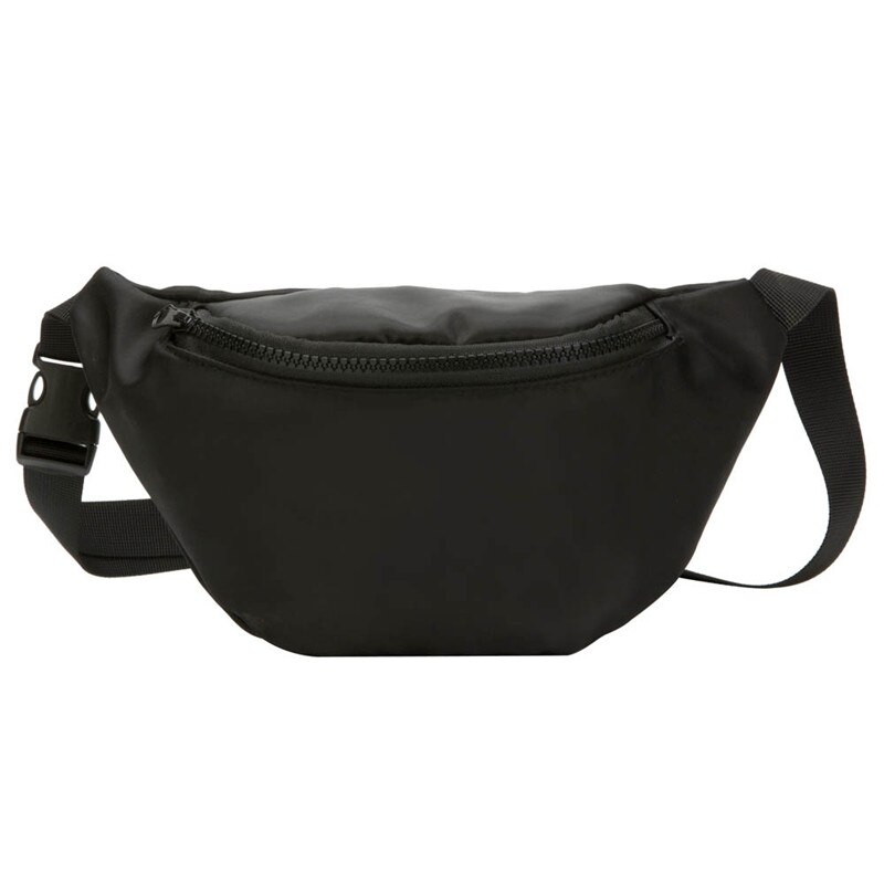 Bæltetaske drenge og piger solid lomme talje wild taske mini baby skulder fanny pack brysttaske til børn kid  #40b: Sort