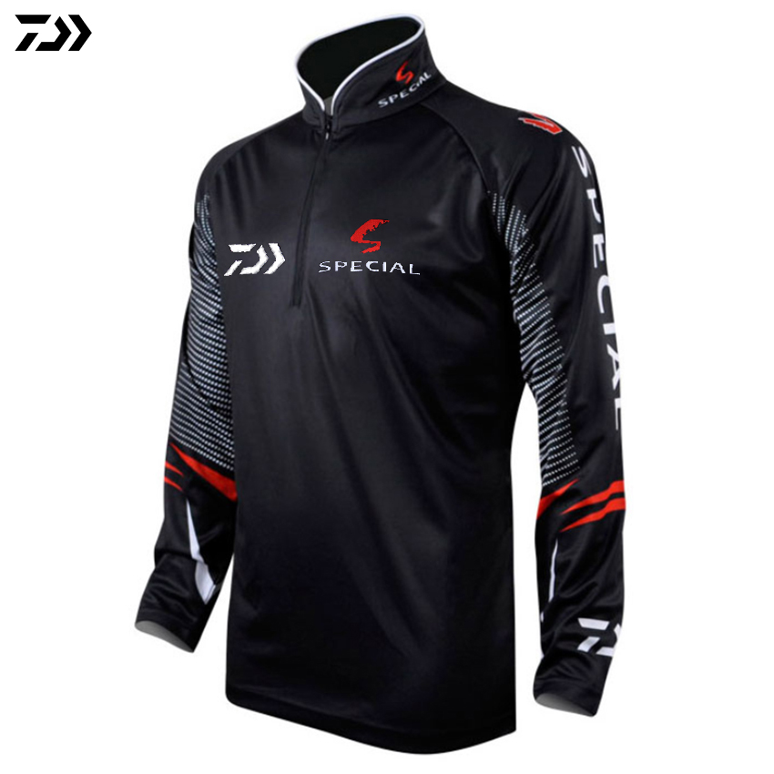 DAIWA DAWA Plus rozmiar 6XL odzież wędkarska dla mężczyzn lato oddychające suche słońce ochrona UV odzież sportowa człowiek odkryty wędkowanie koszule: M / Black