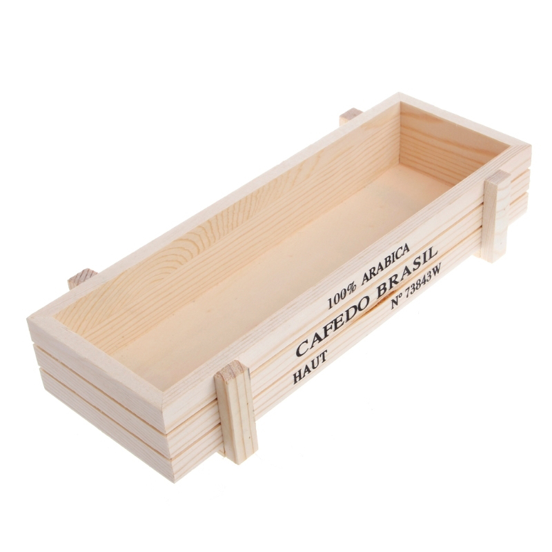 Haveplantekrude dekorative vintage saftige planter trækasser kasser rektangel bord urtepotte havearbejde: Beige