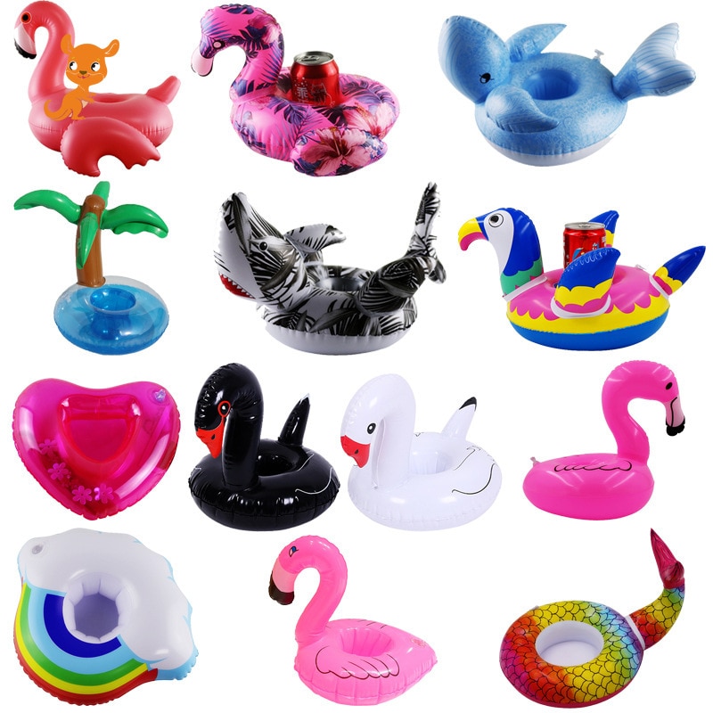 Summer Toy Inflatable Drink Cup Holders Flamingo/Donut Beach Party Supply Swimming Pool Toys Party Kids Swim Beverage Cup Holder