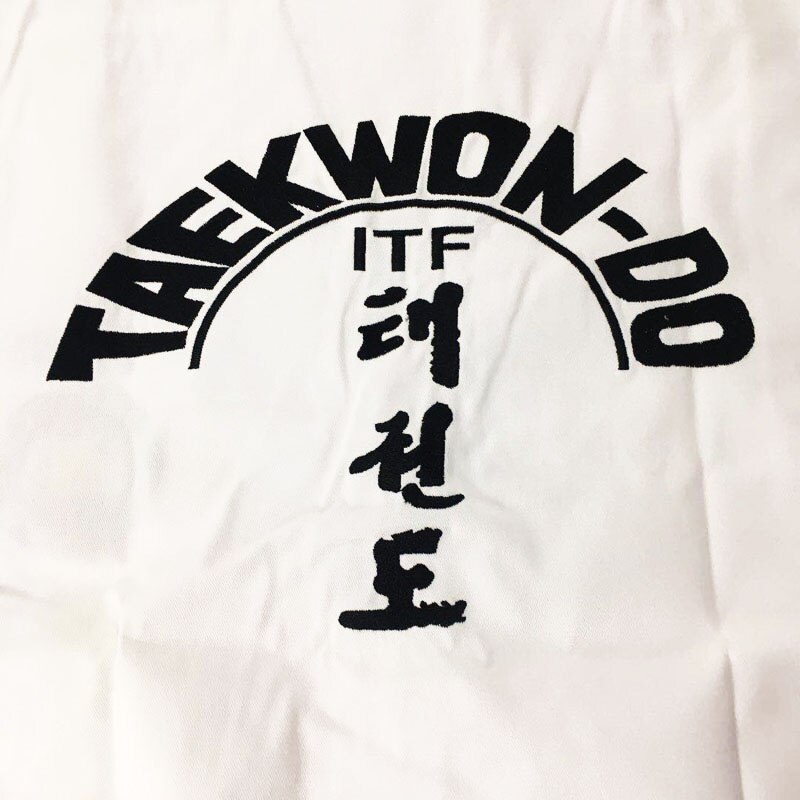 SINOBUDO Taekwondo White Embroidery Standard ITF Uniform For Instructor Uniforms Men Taekwondo Uniforms Suit