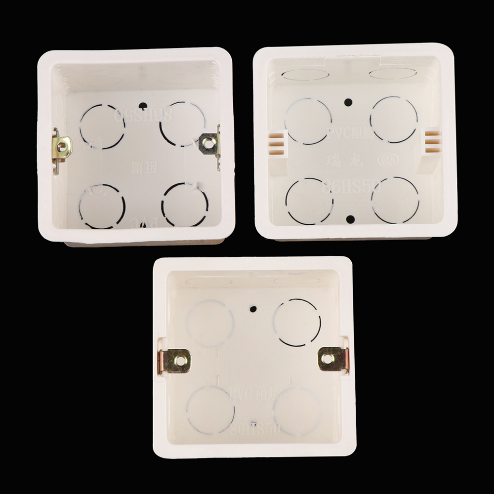 86*86*50Mm Plastic Vlamvertragende Waring Back Box Verdikte Wall Mount Switch Junction Doos Wandschakelaar verborgen Bodem