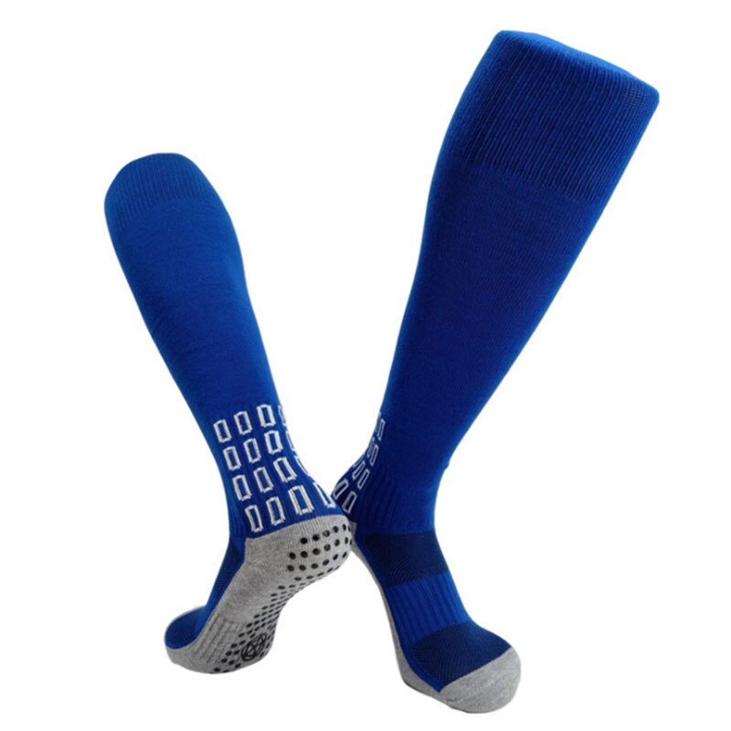 Adult Kids Football Socks Rugby Hockey Soccer Sport Breathable Elastic Anti-slip: Blue / L-For Adult