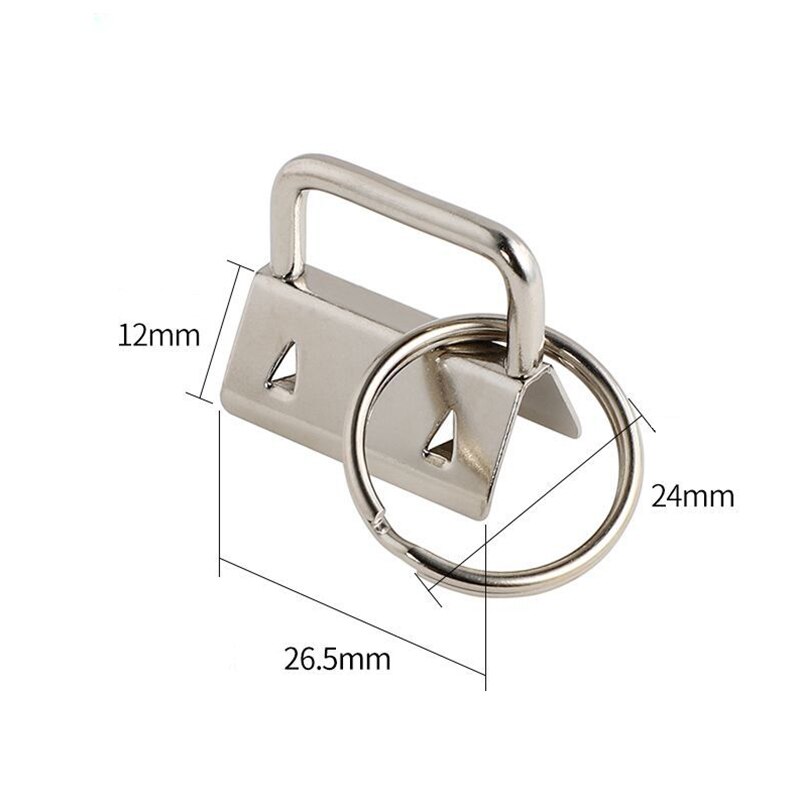 10 stk nøglefob 26mm nøglering splitring til armbåndsarmbånd bomuldshale klip hardware tilbehør