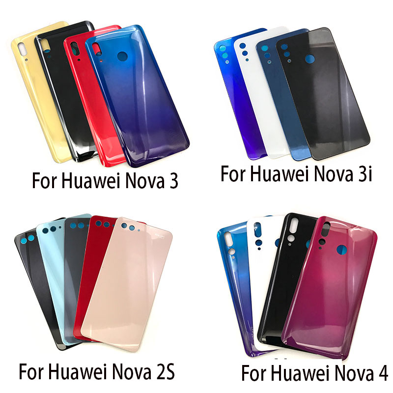 Vitre Arrière Cache Batterie Pour Huawei Nova 4 - Couvercle Avec Adhésif Logo - Neuf