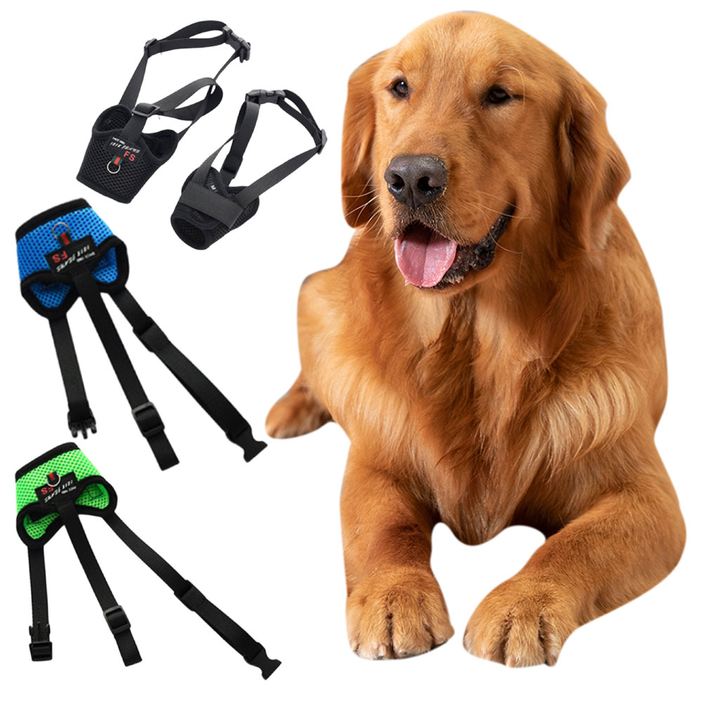 Muselière respirante en maille ajustable pour chien, muselière Anti-aboiement et Anti-morsure, produit d&#39;entraînement, accessoire d&#39;extérieur pour chien, M/L/XL/XXL
