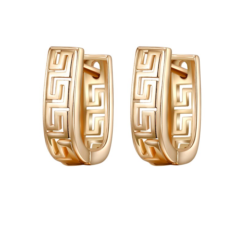 Einfache Gold Silber Farbe Zucht Ohrringe für Frauen Aushöhlen Metall Kupfer Geometrische Ohrringe Kleine Ohrringe: Gold