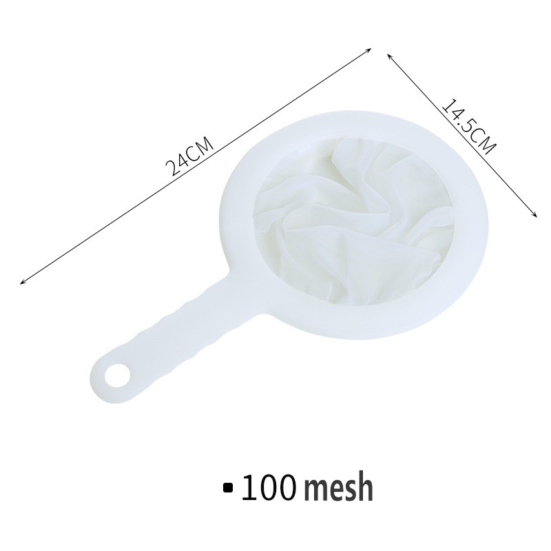 100/200/400 Mesh Wasbaar Nylon Ultrafijn Filter Mesh Zeef Lepel Zeef Sojamelk Sap Koffie Thee Filter Keuken vergiet: Black