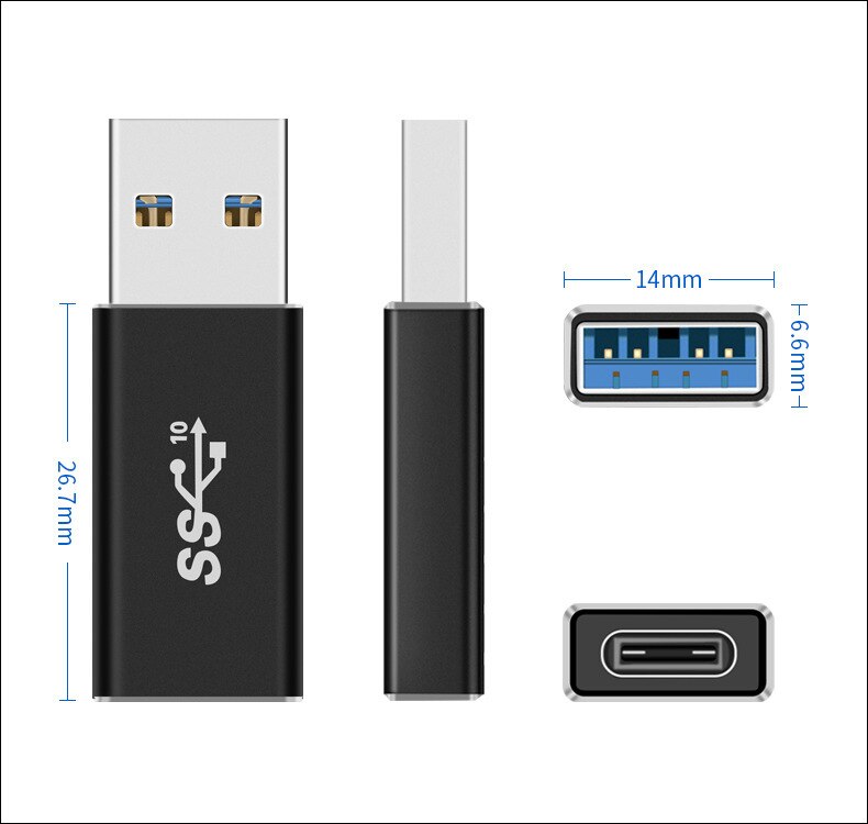 10Gbps 5V USB-C Usb 3.1 Type C Vrouwelijke Naar Usb 3.0 Male Adapter Connector Converter USB3.1 Type-C