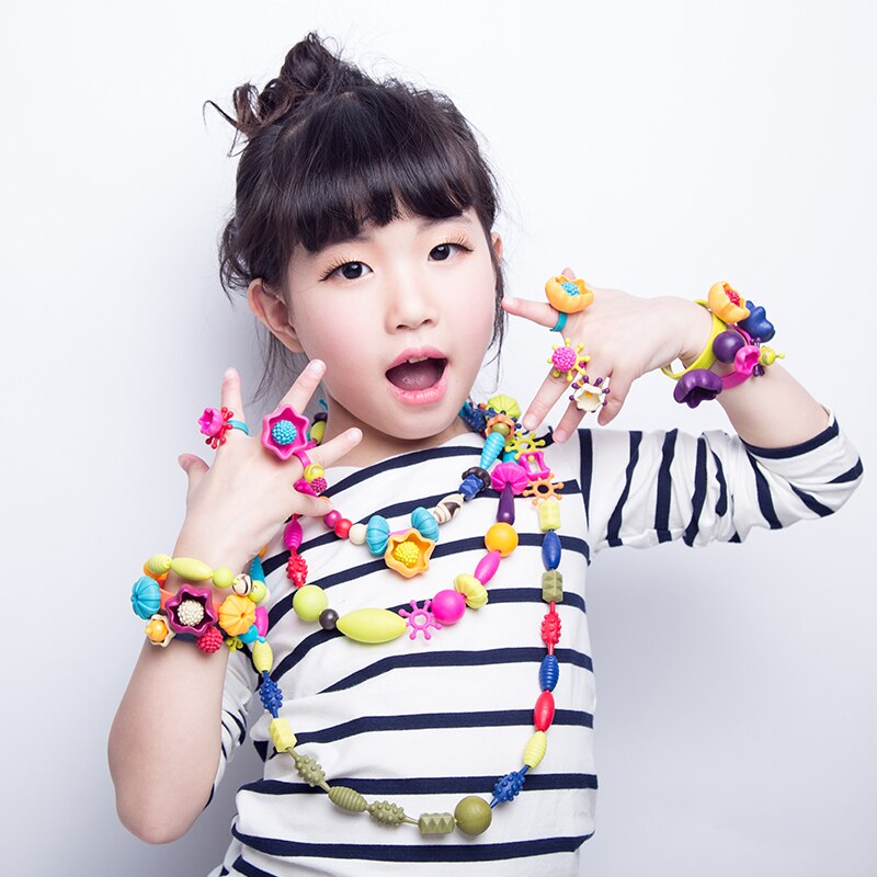 Kids Kleurrijke DIY Pop Art Kralen Speelgoed Meisjes Handgemaakte Kralen voor ketting Armband Sieraden Educatief Speelgoed
