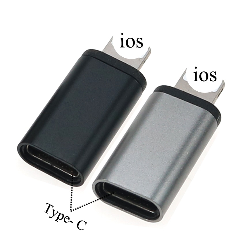 USB C Female to IOS Male Adapter for phone X XR XS Max 8 7 6 6S Plus Type-c To 8pin Charging Sync Charger Cable converter