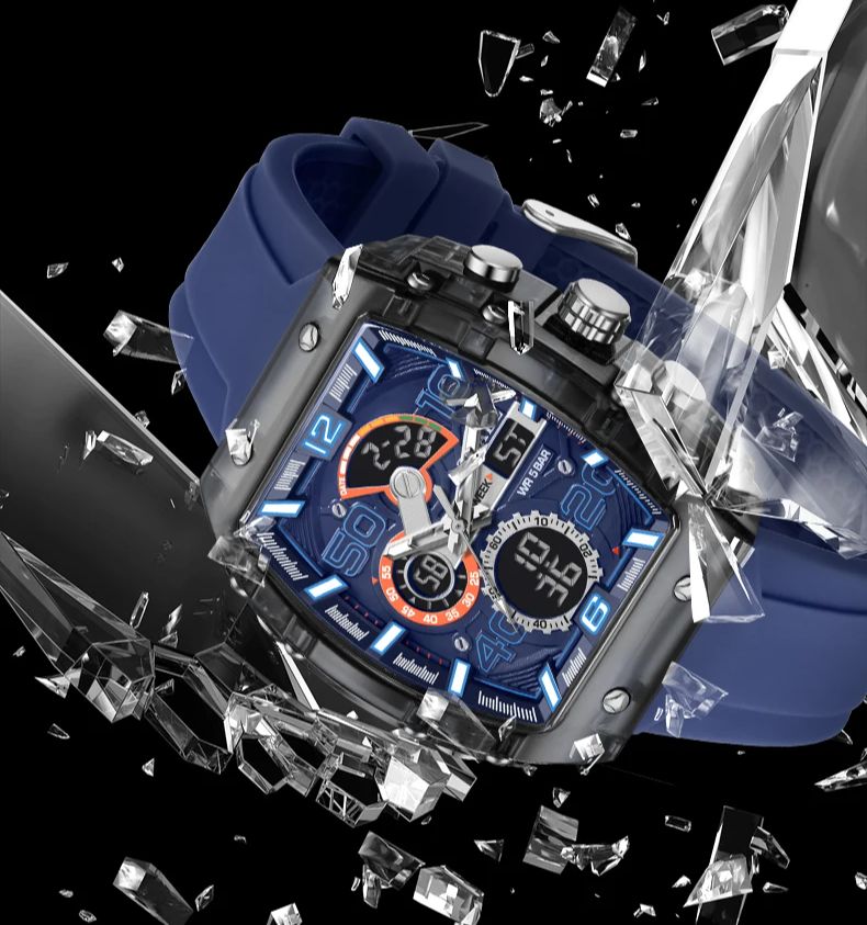 SMAEL 8109 Neue elektronische uhr quadrat Dual Anzeige wasserdicht leuchtende Multi-farbe Für Männer