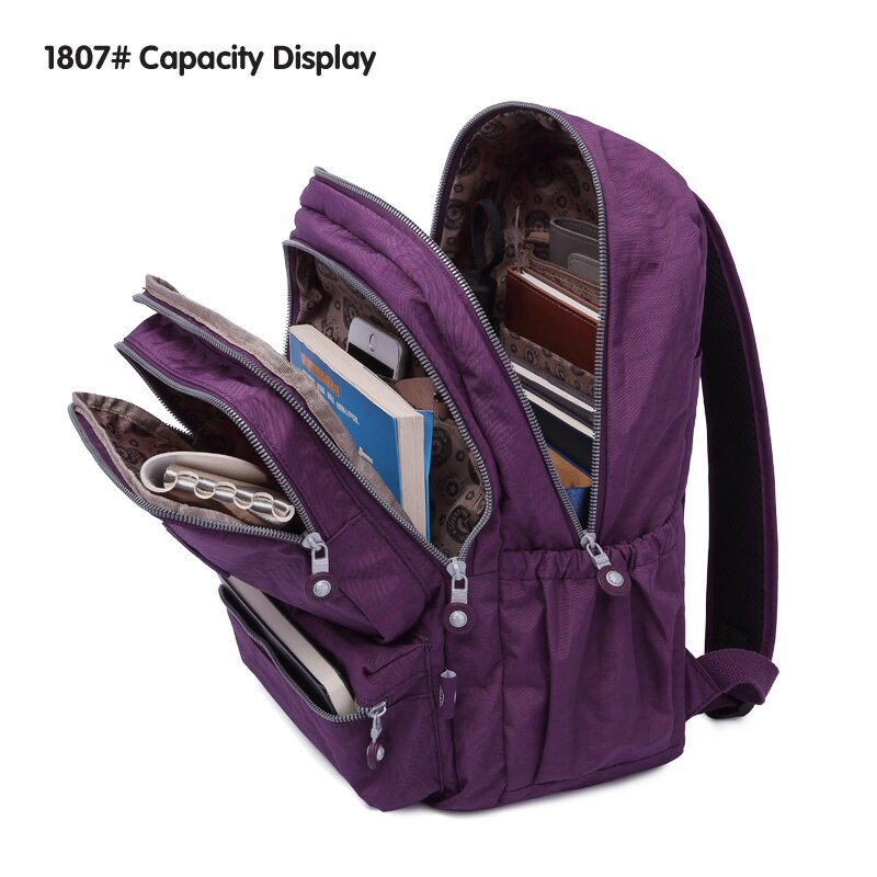 TEGAOTE-Mochila clásica de nailon para mujer, morral escolar para adolescentes, mochila de estudiante estilo pijo, morral femenino