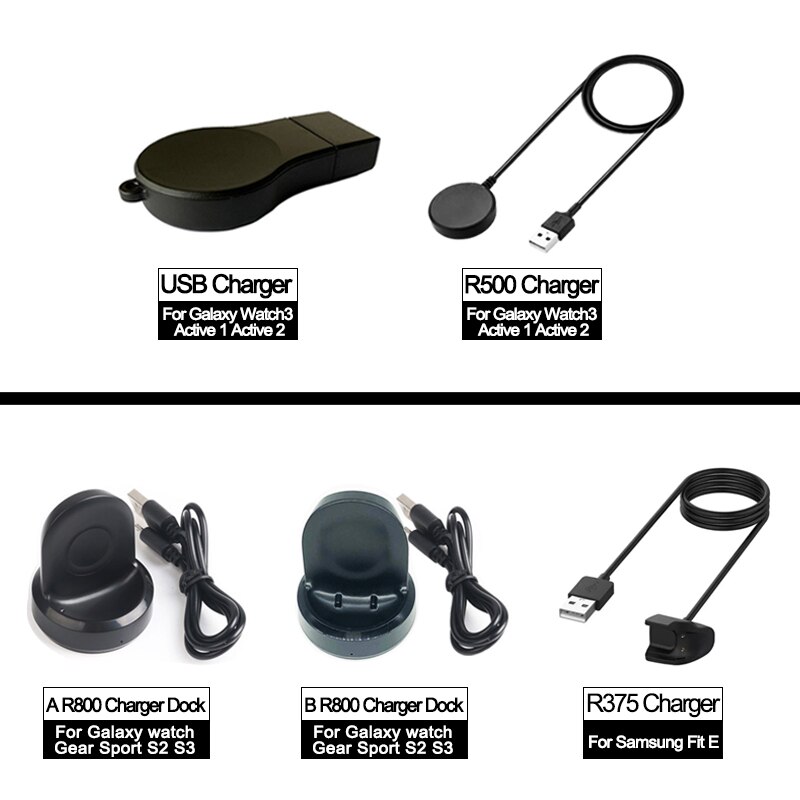 Wireless fast watch Charger Dock Base for Samsung Galaxy Watch 3 Active 2 1 USB Charging Cable for Galaxy Gear Sport S2 S3 Fit E