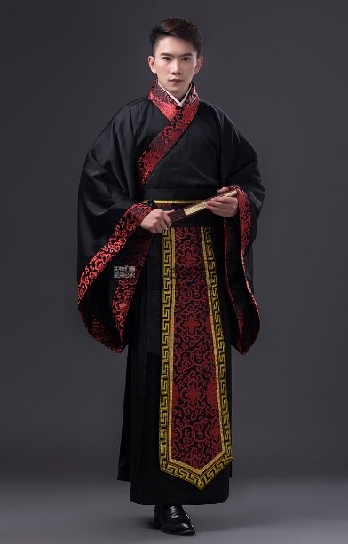 Zwarte traditionele Nationale tang pak Oude Chinese Hanfu Kleding mannen Kostuum Hanfu Mannen mannelijke