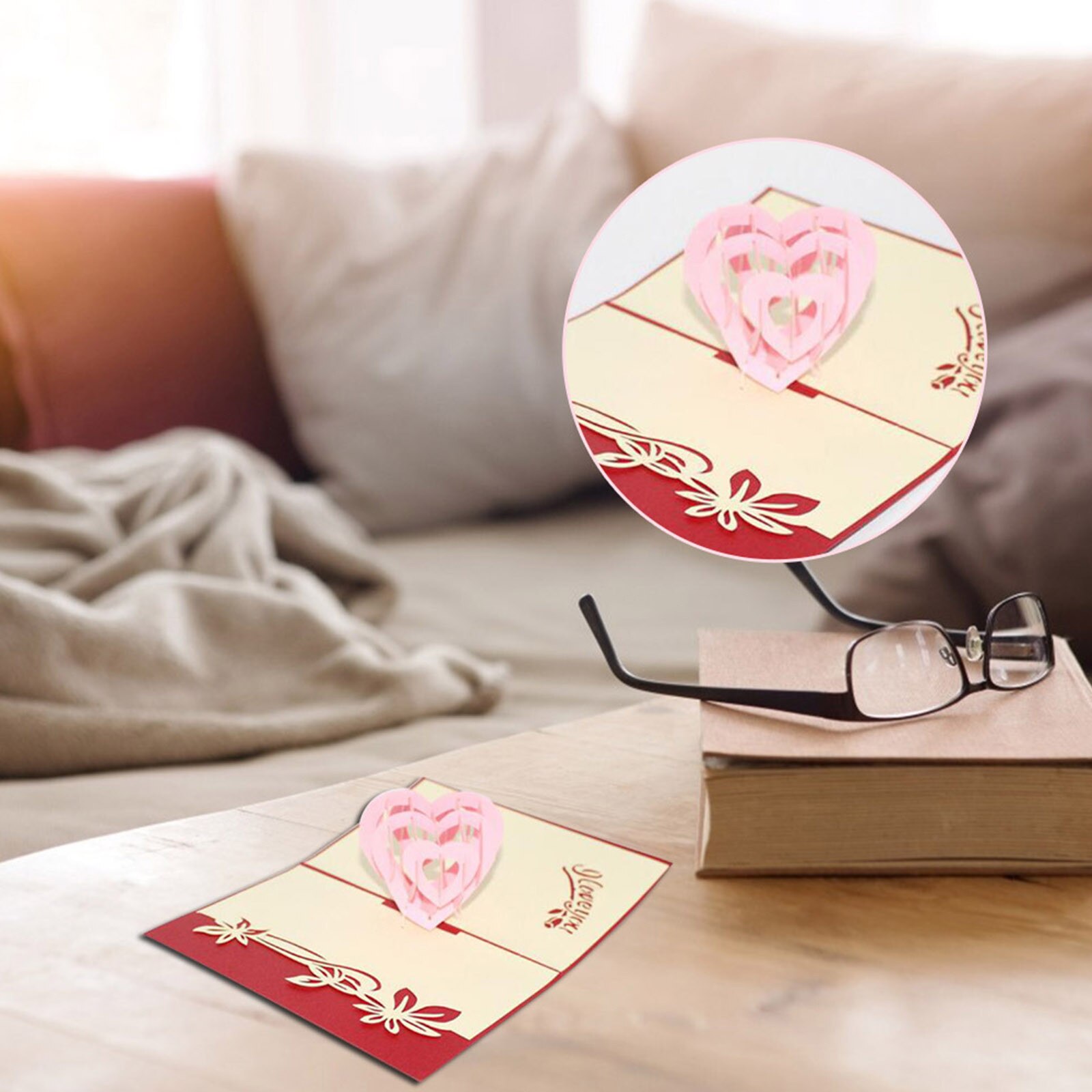 3D Valentine's Day Card Handmade Paper Greeting Card Blessing Card Wedding Aniversary Invitations Greeting Cards