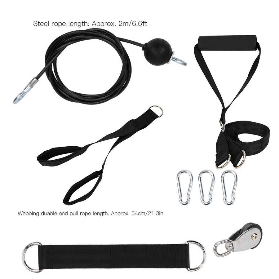 Fitness gør-det-selv remskive kabel maskine fastgørelsessystem arm biceps triceps blaster hånd styrketræning hjemmegymnastik udstyr