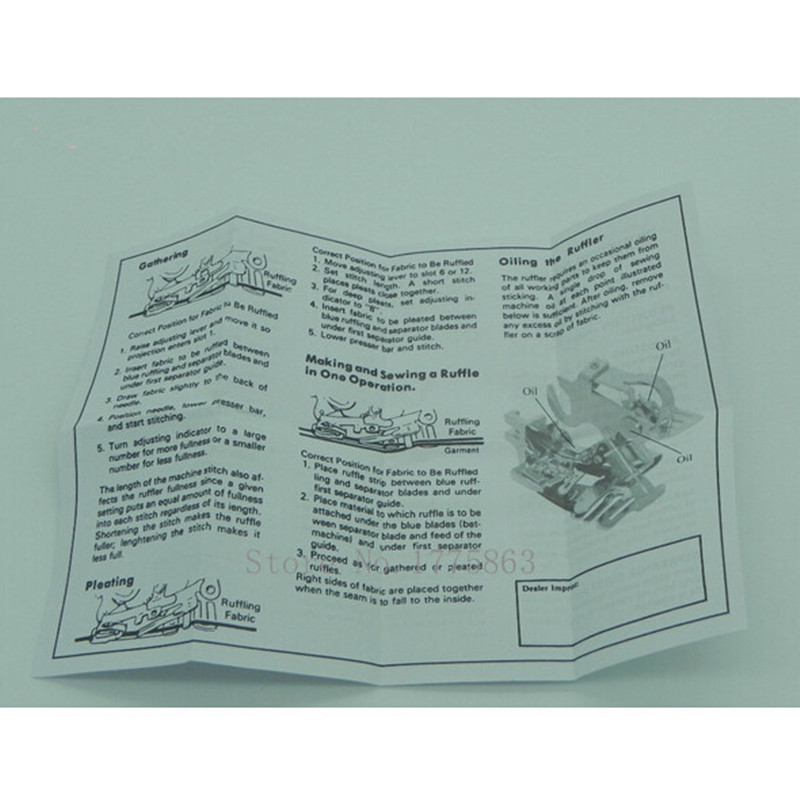 Feito em taiwan peças de máquina de costura com babados calcador pés acessórios de costura haste baixa para irmão cantor janome