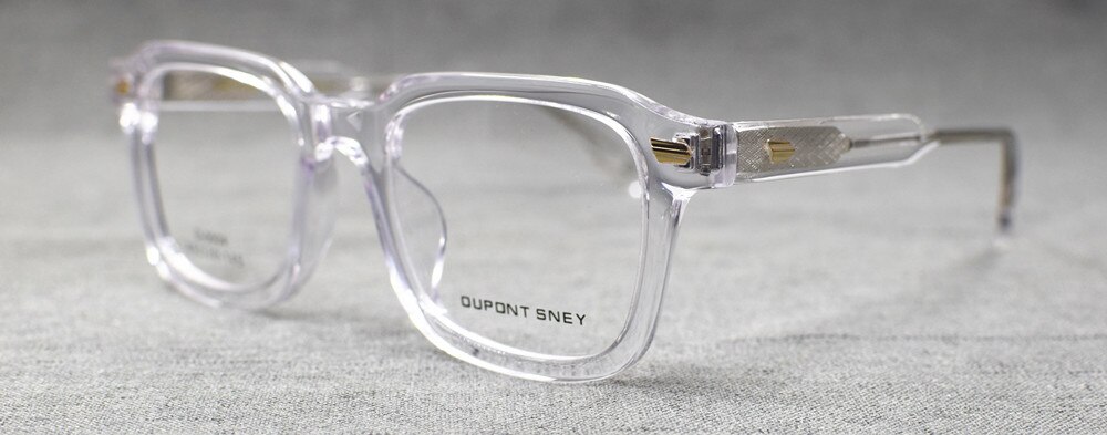 Vintage Acetaat Volledige Rand Vierkante Brilmonturen Mannen Vrouwen Rx Staat Hand Gemaakt Bril Top: CRYSTAL