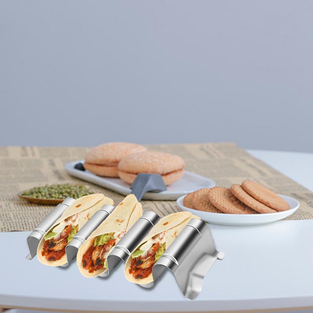 Taco Holder Stands Restaurant Stainless Steel Pancake Rack Taco Holder Pizza Display Stand Spring Roll Food Rack Kitchen Tools
