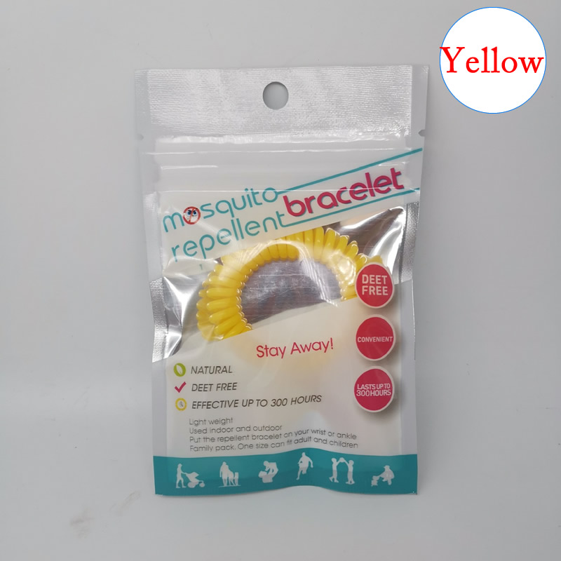 1pcs Draagbare Kleur Anti-Muggen Polsbandje Insect Bijen Muggen Repellent Armband Voor Thuis Outdoor Wandelen Kamp Ongediertebestrijding: YELLOW