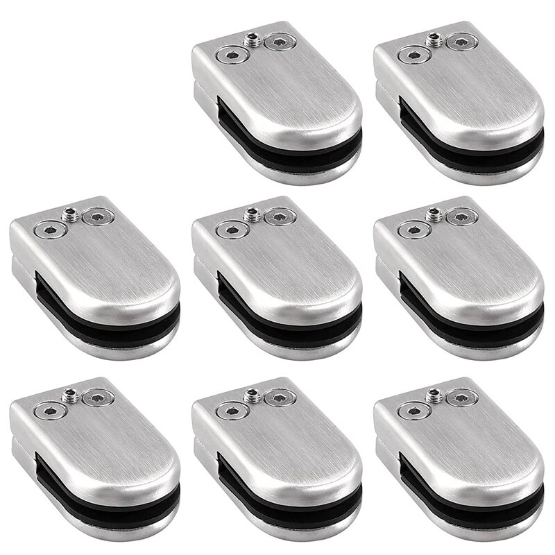 Proster Glazenklemmen 4ST 6-7mm Glas 40mm Staaf Roestvrij Staal Balustrade Trapklemmen Instelbaar voor Trapleuningen Lijsten Leening
