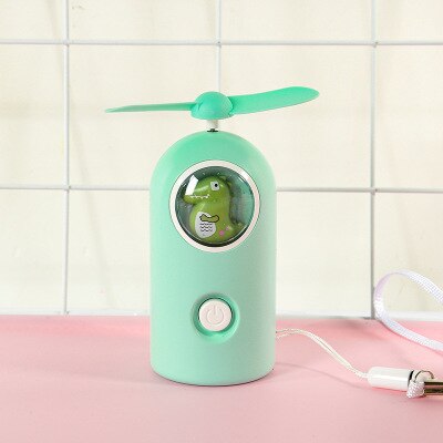 night light Unicorn fan mini fan Mini Summer electric fan cartoon cute girl Mini Fan portable USB charging fan: crocodile 003