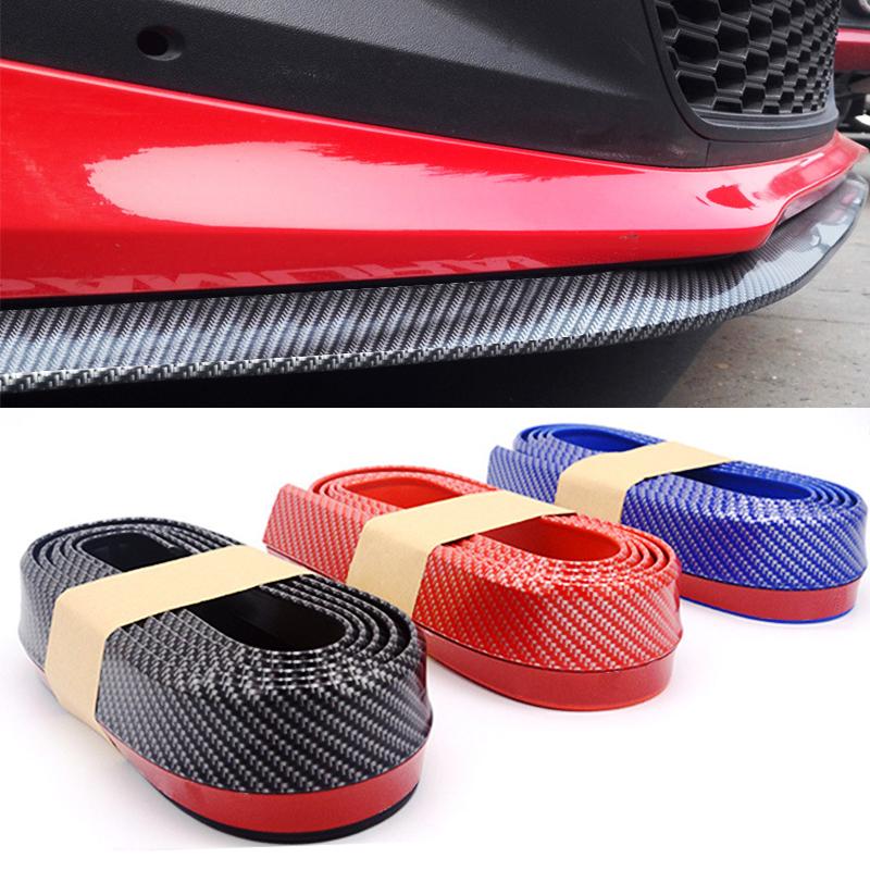 2.5 M Bumper Lip Strip Protectors Auto Splitter Body Kits Spoiler Bumpers Auto Deur Bumper Carbon Fiber Rubber Lip 65mm Breedte Strip