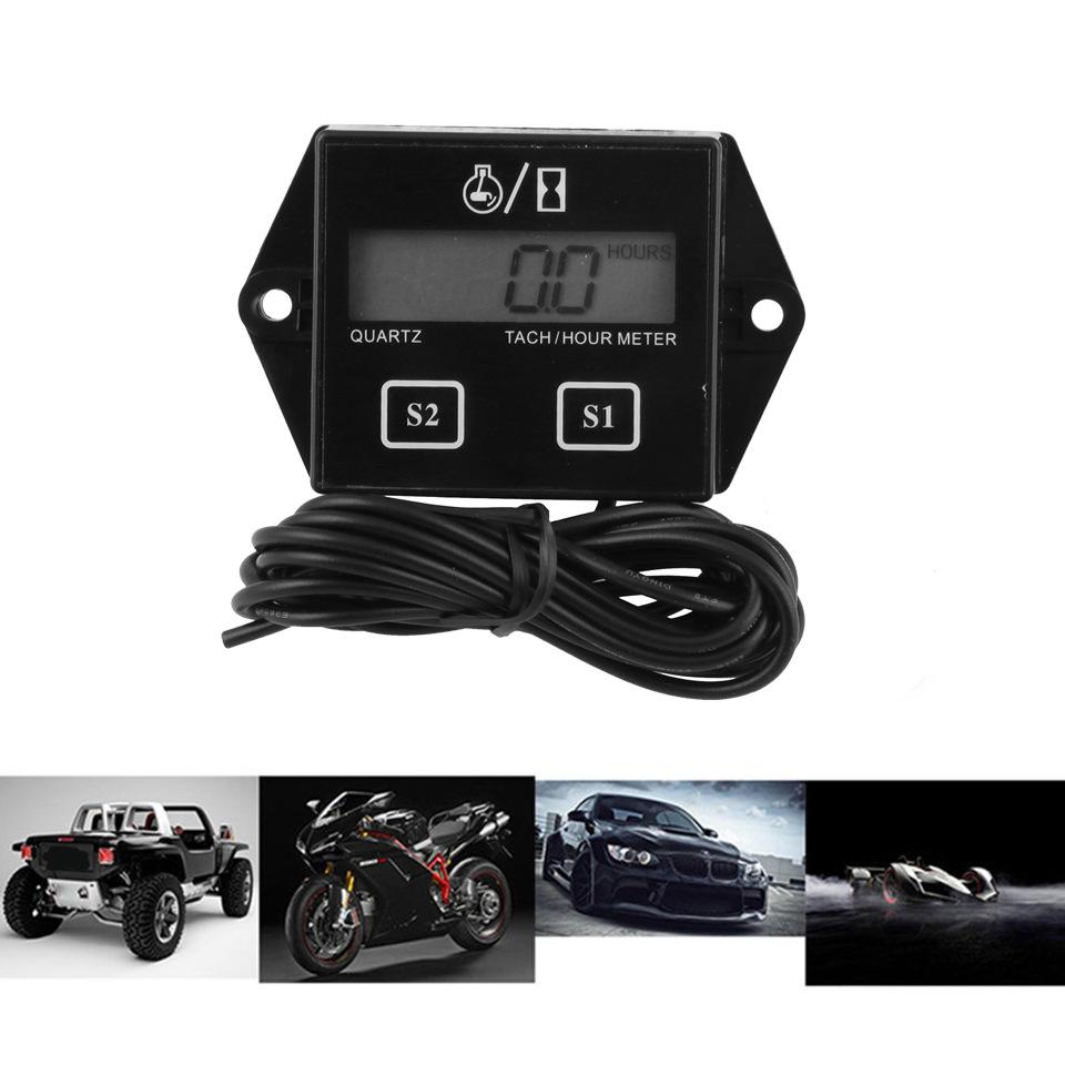 Tiny Tach Digital Hour Meter Tachometer For Marine Spark Mower Engine Motor