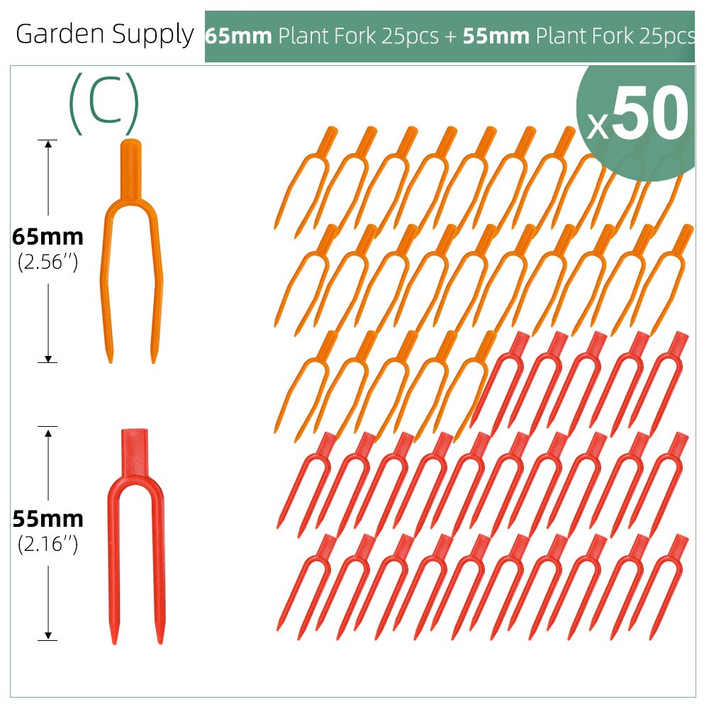 50PCS Plant Stem Stolon Fixator 55MM 65MM Garden Strawberry Planting Fork Watermelon Fastening Fixture Clamp Clip Plant Support: Gold