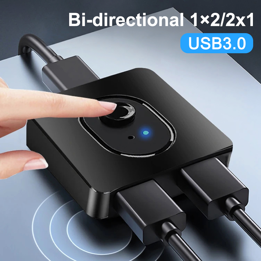 Usb 3.0 -kytkimen valitsin kvm-kytkin 2 in 1 lähtö usb-kytkin usb 2.0 kaksisuuntainen jakaja tulostimen, näppäimistön ja hiiren jakamiseen