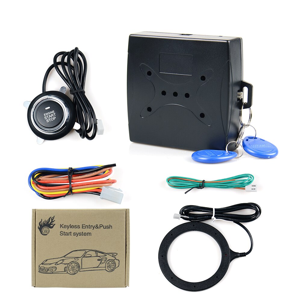 Car Alarm Remote Control Push Start Button RFID Lock Ignition Starter Keyless Entry Start Stop Immobilizer Anti-theft System: TYPE1