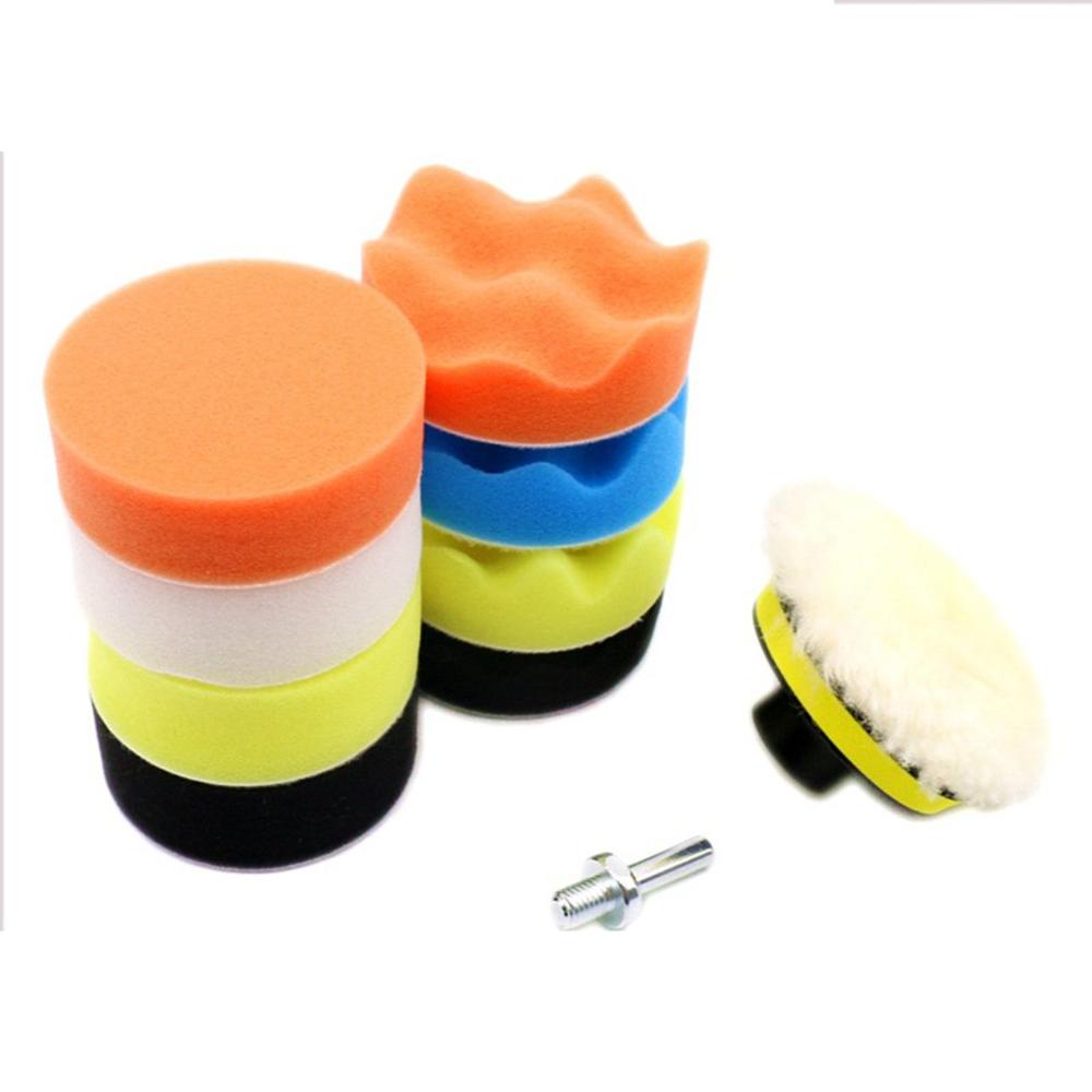 Car Cleaning Sponge 4 Inch Car Polishing Waxing Sponge Portable Car Self-Adhesive Polishing Waxing Sponge Set