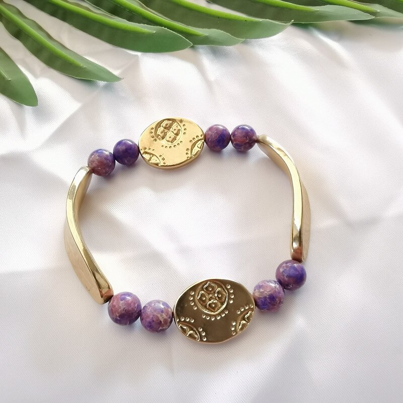 A2 Persoonlijkheid Voelen Domme Goud Kleur Decoratief Patroon Een Schat Van Elastische Mode Mooie Armbanden Armbanden